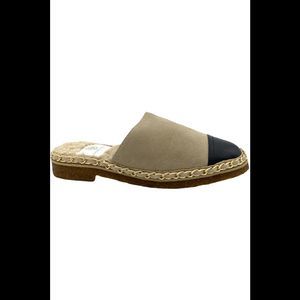 Laurie Felt Suede Shearling Lined Slip On Mules Fawn/Black - Medium